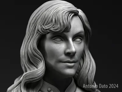 Gates McFadden as Beverly Crusher Bust Printable 3D Model 3D print model