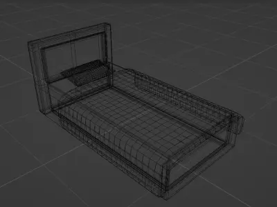 bed low poly Free 3D model