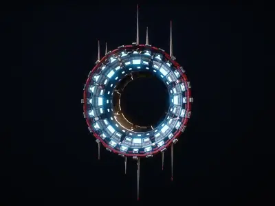 Sci-Fi Star Gates Type 03 PBR Low-poly 3D model