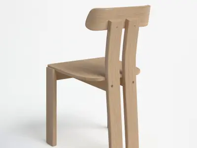 Solid wood chair 3D model
