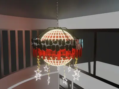 Chandelier lamp with lights hanging from it 3D model