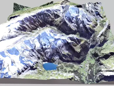 Mountain landscape Doldenhorn Rinderhor Switzerland 3D model