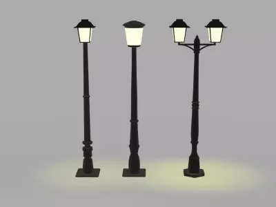 Street Lamps Low-poly 3D model