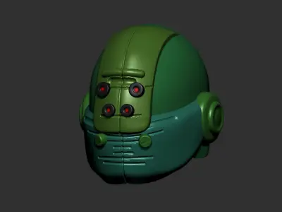 helmet high poly sculpt 3d printable ver 7 3D model 3D model 123