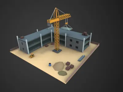 Low Poly City Pack Low-poly 3D model