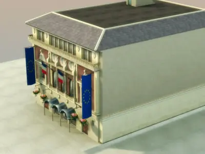 Paris Theater Low-poly 3D model