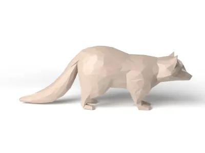 Raccoon Low Poligonal Low-poly 3D model
