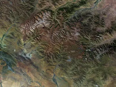 Mongolia Terrain 3D Map 3D model