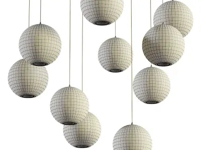 Aliexpress wooden balls hanging lamp 3D model