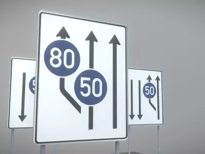 Trennungs Aufweitungs Zusammenfuehrungs-Tafeln Low-poly 3D model