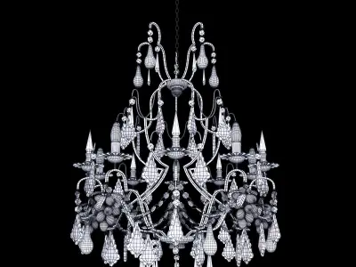 classic glass chandelier 2 3D model
