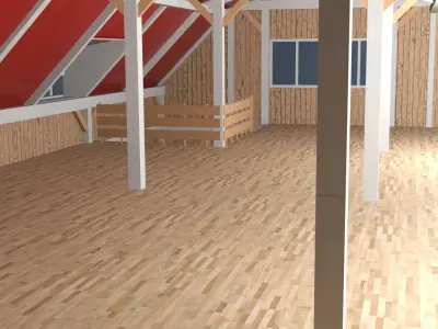 Barn house Low-poly 3D model