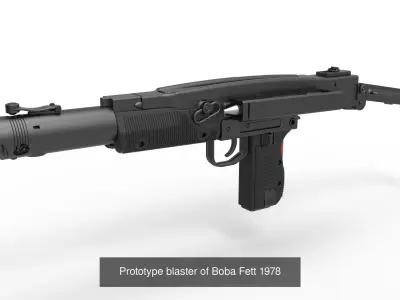 Boba Fett blaster carbines 3D Model Pack