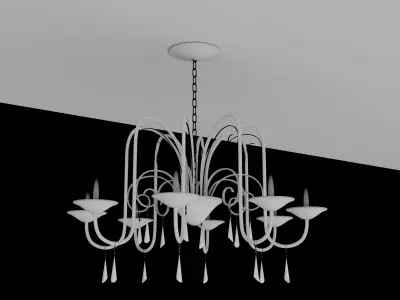 Classic Crystal Chandelier with Candle-Style Design 3D model