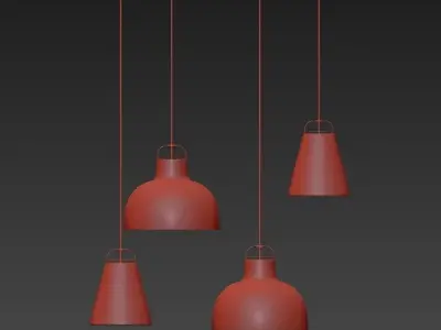 Michael Wolke Creates Sculptural Pendant Lamps 3D model