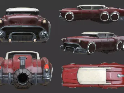 Futuristic flying car 6 3D model