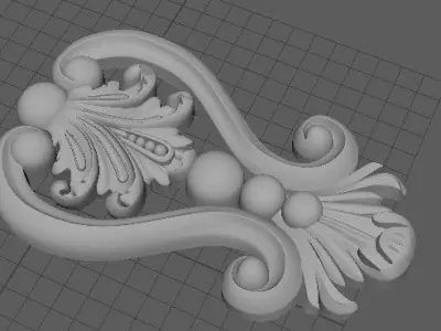 dekor gold ornament 3D model buy