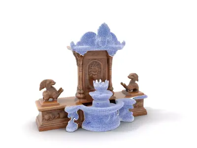 Ancient Stone Shrine model pack Low-poly 3D model