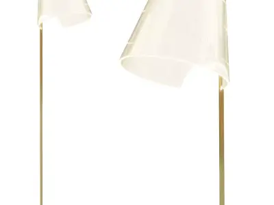 Modern Floor Lamp with Tilted Transparent Lampshade 3D model