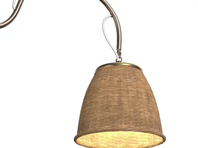 Swedish Wall Light Brass Rattan Sweden 1922 PBR 3D model