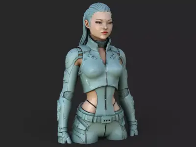 Futuristic Female High Detail 3D model