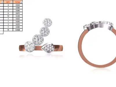 Ladies-Elegant Stone Rings For Womens 51 3D print model