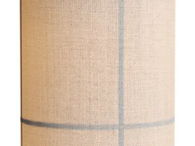 Hana 1 Light Table Lamp in Black with Natural Linen Shade 3D model