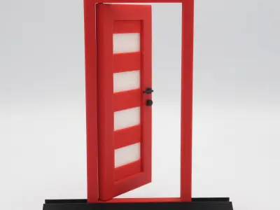 Functional Door style 6 multi-color and multi-material features  3D print model