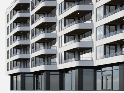 Modern residential building 12 3D model