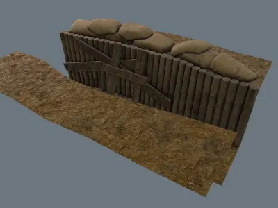 trench  Low-poly 3D model