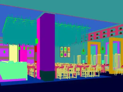 Business Restaurant - Coffee - Banquet  142 3D model