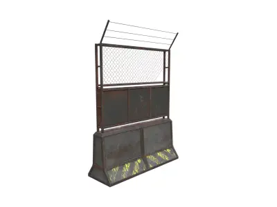 Concrete RoadBlock Barrier Barricade 3D model 5
