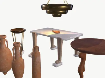  Roman furniture - Roman Villa pack Free low-poly 3D model