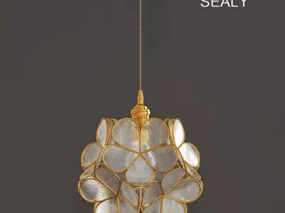 Zoyey 3d model gold leaf pendant light Low-poly 3D model