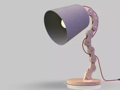 Wooden Table Lamp Low-poly 3D model purchase