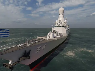 THERMOPYLES GREEK NAVY FRIGATE 3D model