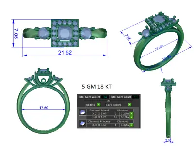 Women Ring  Render 3dm STL OBJ FBX Details 3D print model 361