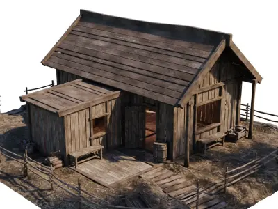 Old House 29 PBR 4K GameReady Low-poly 3D model