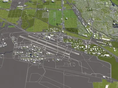 Boise Idaho USA 50x50km 3D City Map 3D model