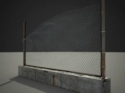 old fence exterior  3D model