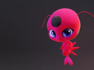 Tikki - Kwami from miraculous ladybug A rigged character for Blender