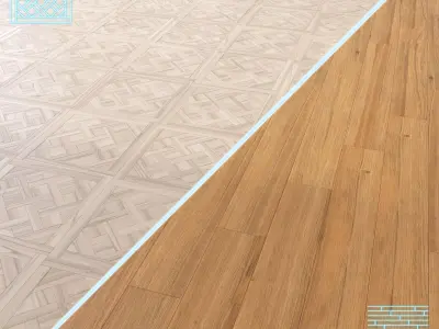 Parquet - Laminate - Wooden floor 2 in 1 Low-poly 3D model 61