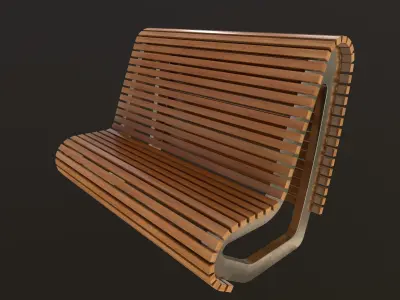 Modern Bench 3D Model AR VR Low-poly 3D model