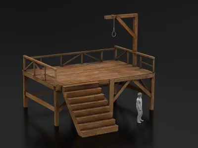 West Wild Gallows Low-poly 3D model