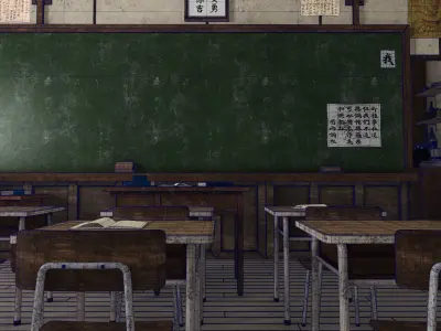 Old Chinese Classroom 3D model