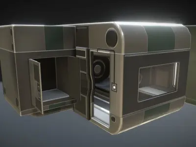 Futuristic Living Module Basic Version Low-poly 3D model