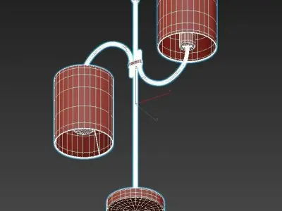 CHICANE table lamp in gold with lampshade 3D model
