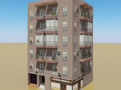 Photorealistic Low Poly Building Low-poly 3D model