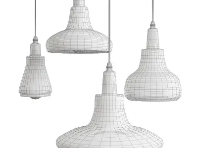 GLASS BLACK PENDANT Low-poly 3D model