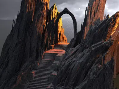 Dantes Underworld Staircase Archway 3D model